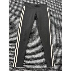 Adidas Leggings Womens S Black Excellent Climalite 3-Stripe Athletic Yoga Pants